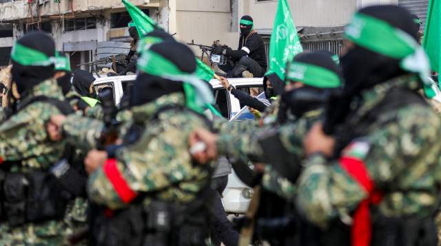 מחבלי חמאס (צילום: REUTERS/Dawoud Abu Alkas)