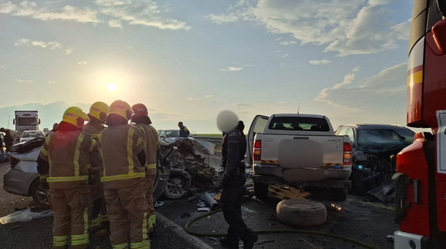 תאונת הדרכים הקשה על כביש 768 (צילום: תיעוד מבצעי מד"א)