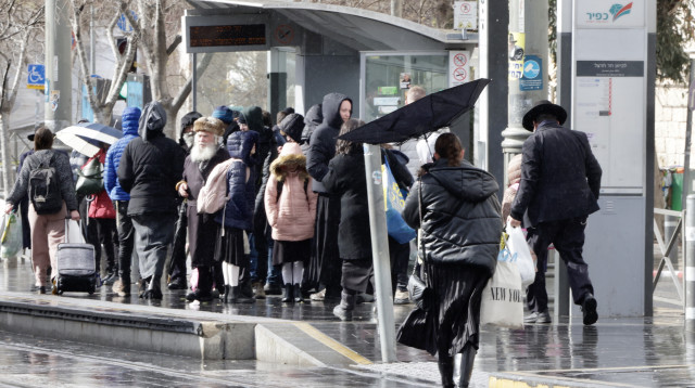 מזג אוויר גשום בירושלים (צילום: מרק ישראל סלם)