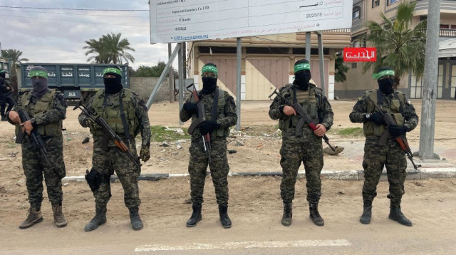 מחבלי חמאס ברצועת עזה (צילום: צילום מסך רשתות ערביות)