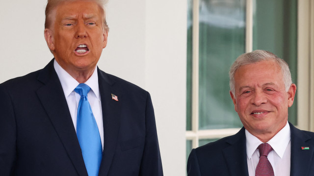 דונלד טראמפ ועבדאללה מלך ירדן בבית הלבן (צילום: רויטרס)