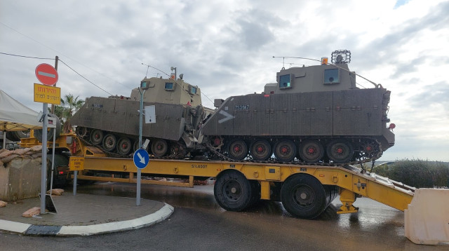 בעקבות איומי חמאס והרש"פ: נגמ''שים נפרסו ברחבי השומרון (צילום: דוברות מועצת שומרון)