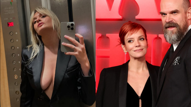 לילי אלן ובעלה דייוויד הארבור, אלי פאלון (צילום: רויטרס,מתוך אינסטגרם)