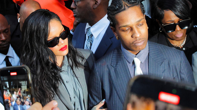 אייסאפ רוקי וריהאנה בבית המשפט (צילום: רויטרס)