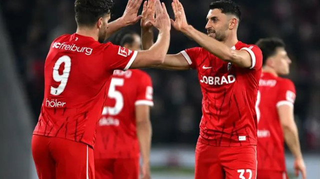 בכושר נפלא. פרייבורג חוגגת עם גריפו (צילום: GettyImages, Christian Kaspar-Bartke)