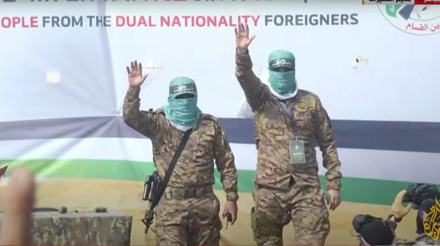 מחבלי חמאס (צילום: צילום מסך רשתות ערביות)