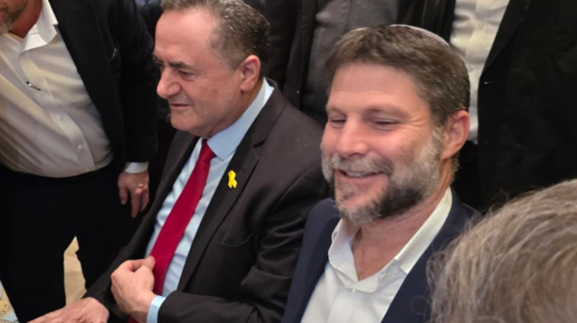 בצלאל סמוטריץ' וישראל כ"ץ (צילום: ירון קדושים)