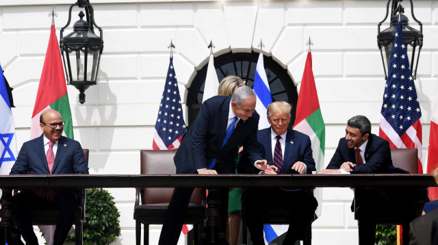 מעמד החתימה על הסכמי אברהם  (צילום: אבי אוחיון, לע"מ)