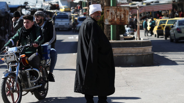 תושבים דרוזים במחוז סווידא בדרום סוריה (צילום: רויטרס)