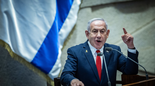 בנימין נתניהו במליאת הכנסת (צילום: חיים גולדברג, פלאש 90)