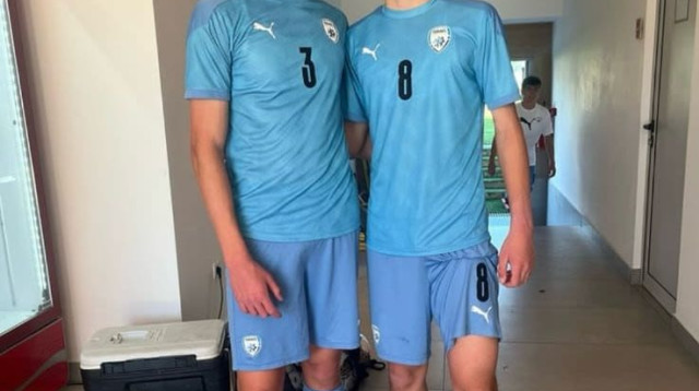 נועם כהן ואדם גרימברג, נבחרת הנערים של ישראל (צילום: אינסטגרם)