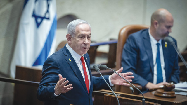 נתניהו בכנסת (צילום: חיים גולדברג פלאש 90)