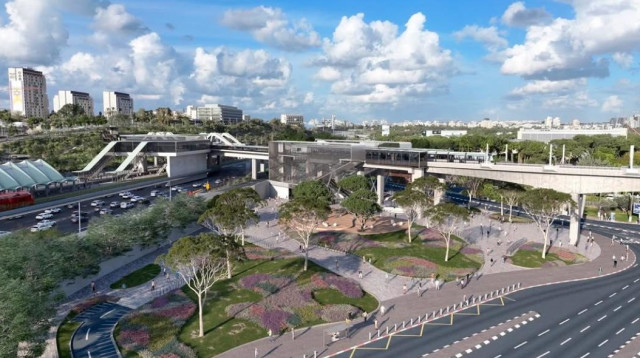 הדמיה מרכז הירידים (צילום: באדיבות חברת נת"ע)