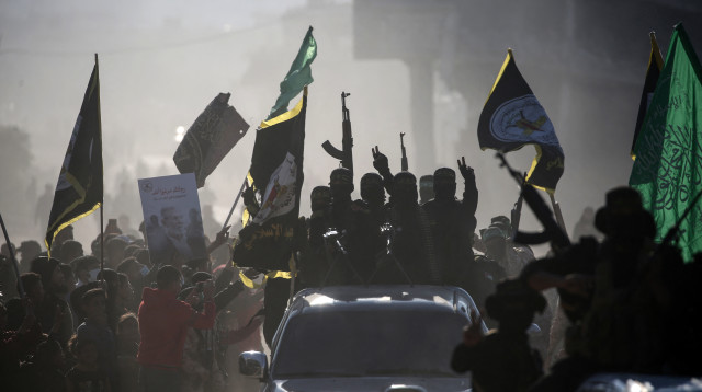 מחבלי חמאס ברצועת עזה (צילום: EYAD BABA/AFP via Getty Images)