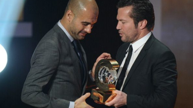 לותר מתיאוס, פפ גווארדיולה (צילום: FABRICE COFFRINI/AFP via Getty Images)