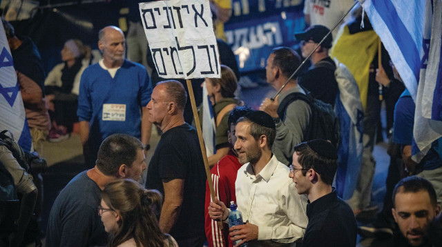 הפגנה נגד נתניהו והממשלה (צילום: חיים גולדברג)