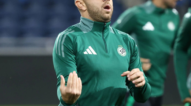 דיא סבע שחקן מכבי חיפה בחימום (צילום: דני מרון)