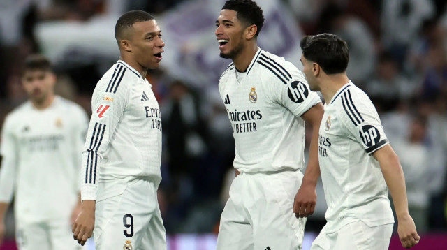 קיליאן אמבפה לצד ג'וד בלינגהאם, ריאל מדריד (צילום: רויטרס)