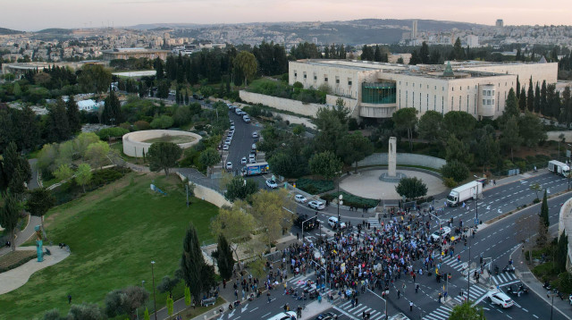 חסימות בהפגנה נגד הממשלה בירושלים (צילום: ללא קרדיט)