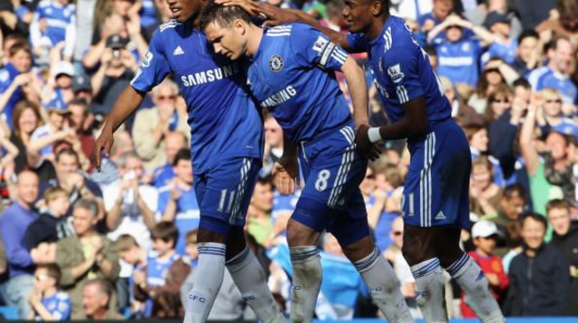 דידייה דרוגבה, פראנק לאמפרד, ופלורן מאלודה (צילום: Phil Cole)