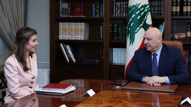 מורגן אורטגוס, ג'וזף עוואן (צילום: Lebanese Presidency Press Office/Handout via REUTERS)