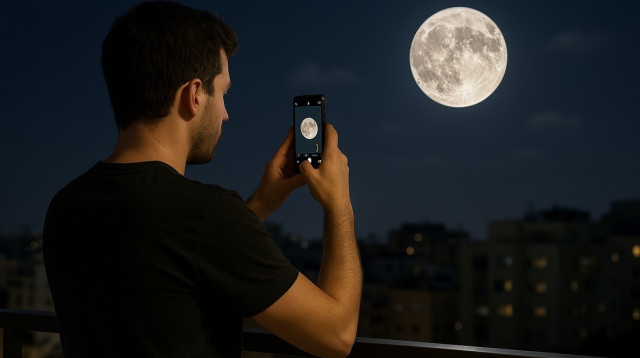 צילום ירח בטלפון. דורש דיוק וסבלנות (צילום: מעריב אונליין)