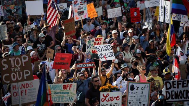 הפגנות נגד טראמפ בלוס אנג'לס (צילום: רויטרס)