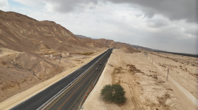המקטע המשודרג בכביש 90 שנפתח (צילום: טאן.בי בנייה ופיקוח בע"מ)