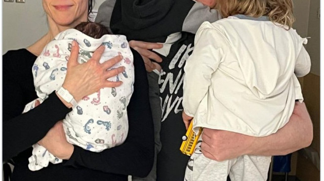 מרב מיכאלי, ליאור שליין ושלושת הילדים (צילום: רשתות חברתיות, שימוש לפי סעיף 27 א')