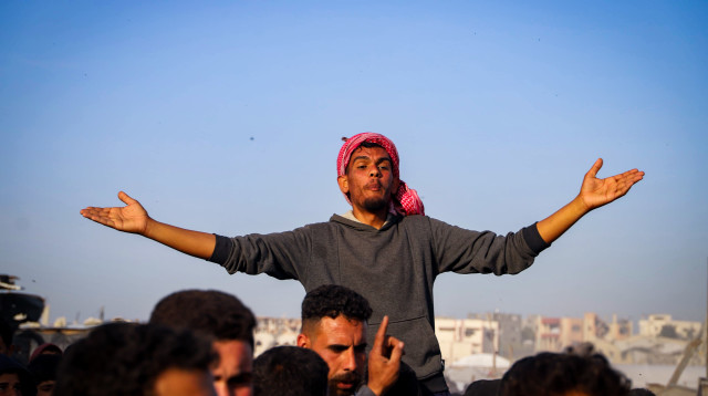 פלסטינים מפגינים נגד חמאס, בית להיא, מרץ 2025 (צילום: פלאש 90)