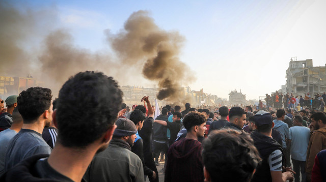 פלסטינים מפגינים נגד חמאס, בית להיא, מרץ 2025 (צילום: פלאש 90)