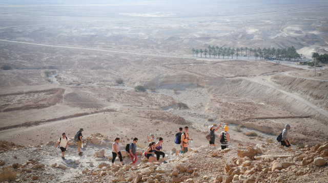 מטיילים במצדה (צילום: יוסי זמיר פלאש  90)