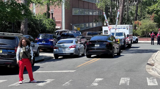 זירת הירי באוניברסיטת פלורידה (צילום: Jeff Burlew / Imagn Images)