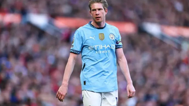 הדרבי האחרון שלו במנצ'סטר. דה בראונה (צילום: GettyImages)