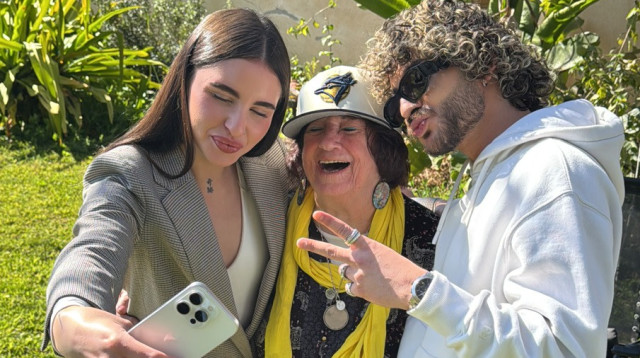 נס וסטילה במפגש עם בלה חיים (צילום: מטא)