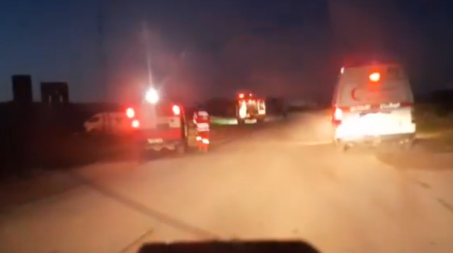 תקרית הפרמדיקים ברצועת עזה (צילום: רשתות ערביות)