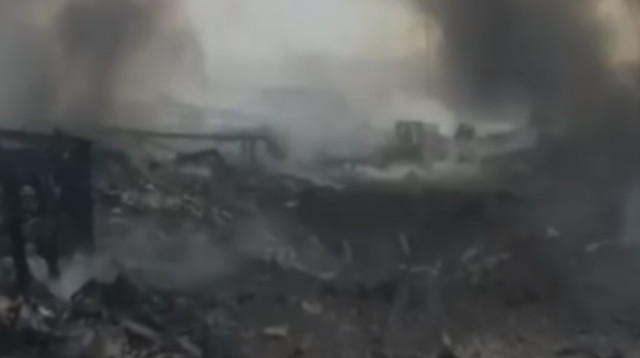 הבוקר שאחרי הנמל באיראן  (צילום: רשתות ערביות)