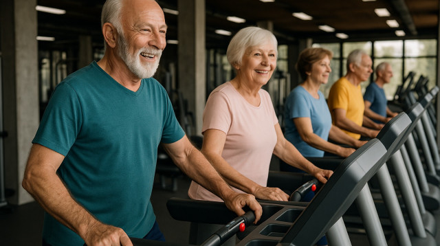 קשישים בחדר כושר. שיפור זרימת הדם (צילום: מעריב אונליין)