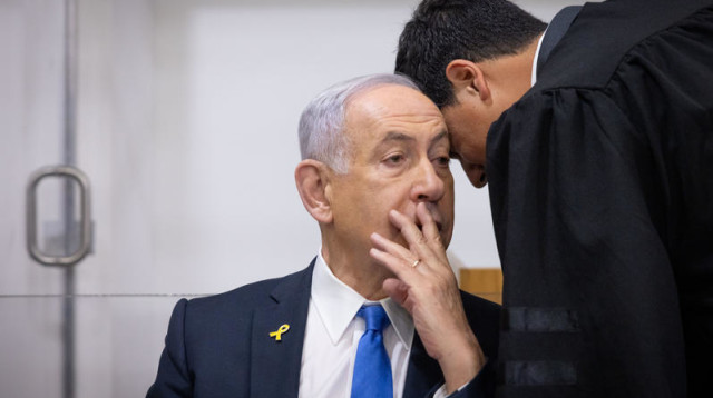 בנימין נתניהו בבית המשפט (צילום: מרים אלסטר פלאש 90)