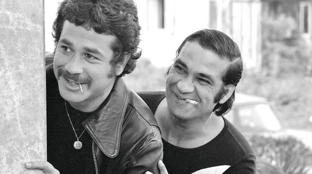 יהודה ברקן וזאב רווח בחגיגה בסנוקר (צילום: יוני המנחם)