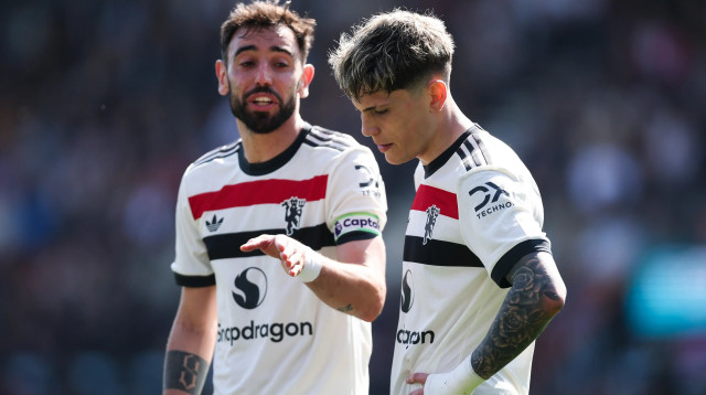 שחקני מנצ'סטר יונייטד, אלחנדרו גרנאצ'ו, ברונו פרננדש (צילום: GettyImages, Ryan Pierse)