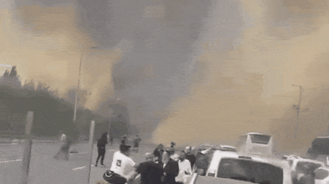 נוסעים יורדים מהרכבים בכביש 1 (צילום: שימוש לפי סעיף 27א')