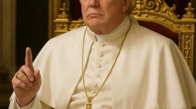 טראמפ לבוש כאפיפור (צילום: רשתות חברתיות)