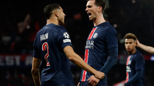 פביאן רואיס, קשר פריז סן ז'רמן חוגג נגד ארסנל (צילום: רויטרס)