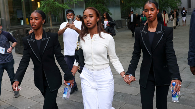 הבנות של פי דידי בבית המשפט (צילום: רויטרס)