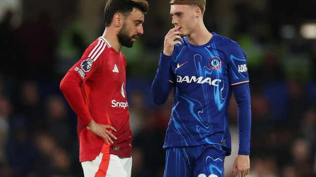 קול פאלמר, ברונו פרננדש, שחקני צ'לסי ומנצ'סטר יונייטד (צילום: רויטרס)