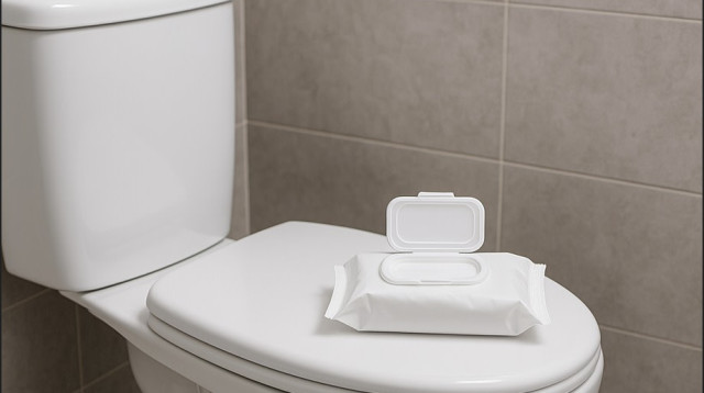 מגבוני לחות. לא באמת נשטפים באסלה (צילום: מעריב אונליין)