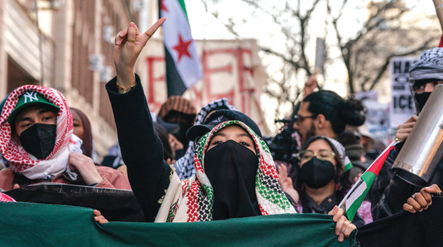 הפגנה באוניברסיטת קולומביה, מאי 2025 (צילום: רויטרס)