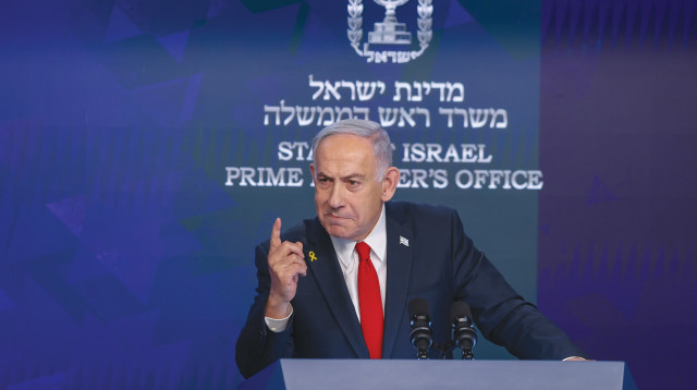 בנימין נתניהו במסיבת העיתונאים לאחר פסיקת בג"צ (צילום: פול אלכס קולומויסקי)