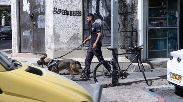 שוטרים בשכונת נווה שאנן (צילום: אבשלום ששוני)